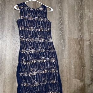 Navy Blue Lace Dress